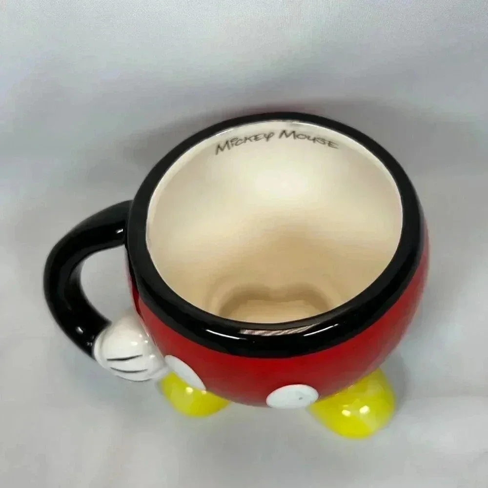 Disney Mickey Mouse Mug Red Molded Pants Coffee Tea Drinking - Picture 2 of 5